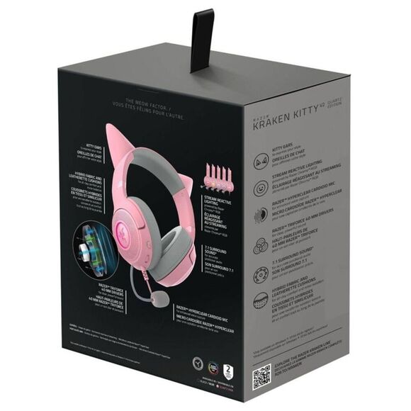 Razer -  Kraken Kitty V2 USB Headset with RGB Kitty E Pink - Picture 8 of 8
